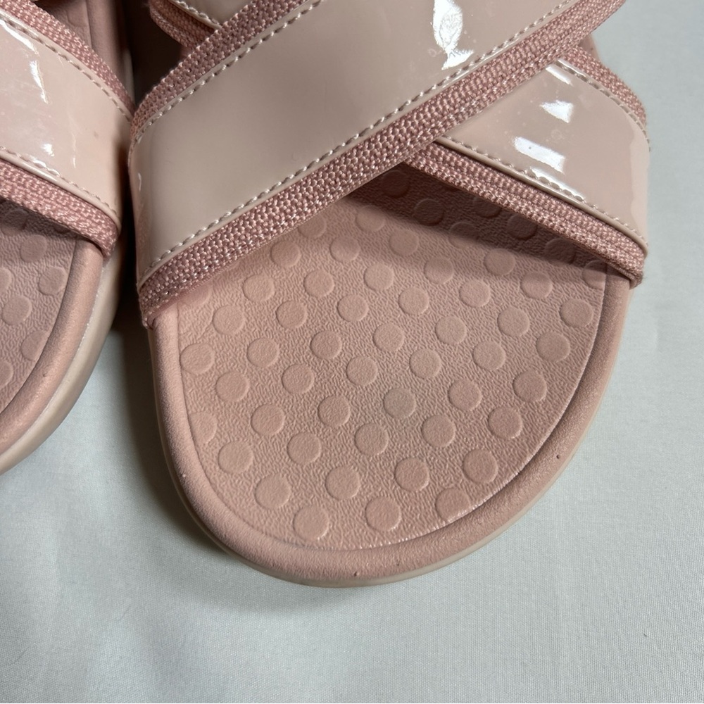 Vionic Women's Pink Merced Cross Strap Orthotic Slide Sandals Sz 12 VGUC - Picture 2 of 8